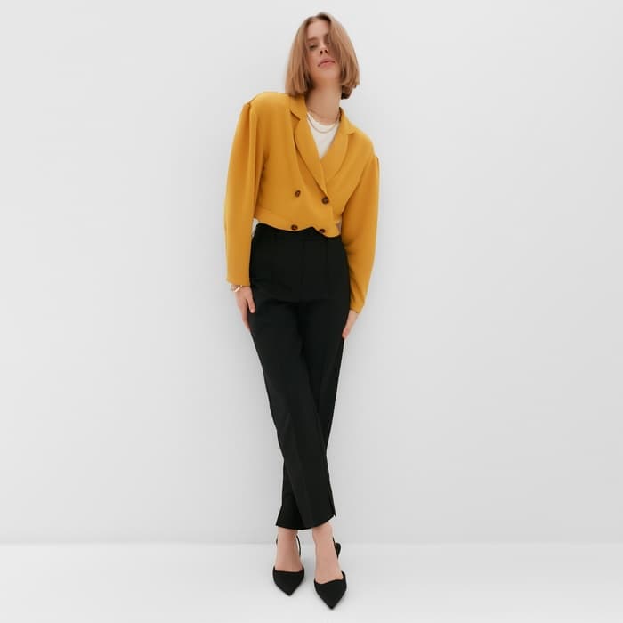 Жакет женский MINAKU: Green trend, горчичный, размер 46