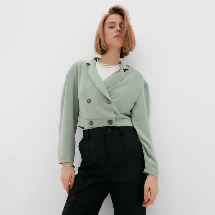 Жакет женский MINAKU: Green trend, зелёный, размер 48