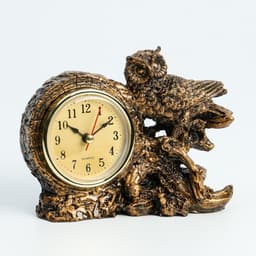 Часы настольные «Каминные. Умный филин», 14×6.5×11.5 см, циферблат d=6 см, от батарейки 1×АА