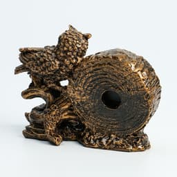 Часы настольные «Каминные. Умный филин», 14×6.5×11.5 см, циферблат d=6 см, от батарейки 1×АА