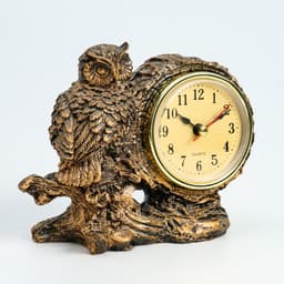 Часы настольные «Каминные. Умный филин», 14×6.5×11.5 см, циферблат d=6 см, от батарейки 1×АА