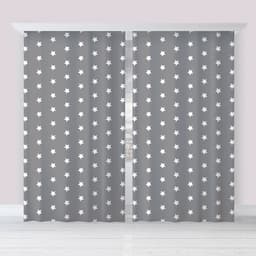 Шторы портьерные «Этель» Grey stars, 145×260 см, 2 шт., габардин