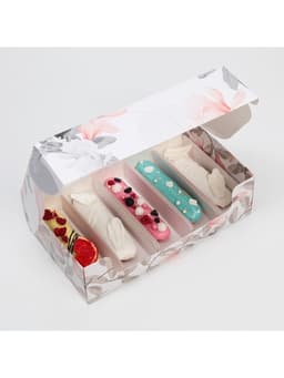 Коробка для эклеров, кондитерская упаковка, 5 вкладышей, Present, 25.2×15×7 см