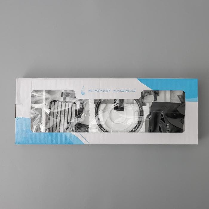 Набор для ванной комнаты «Лофт», 6 предметов, чёрный