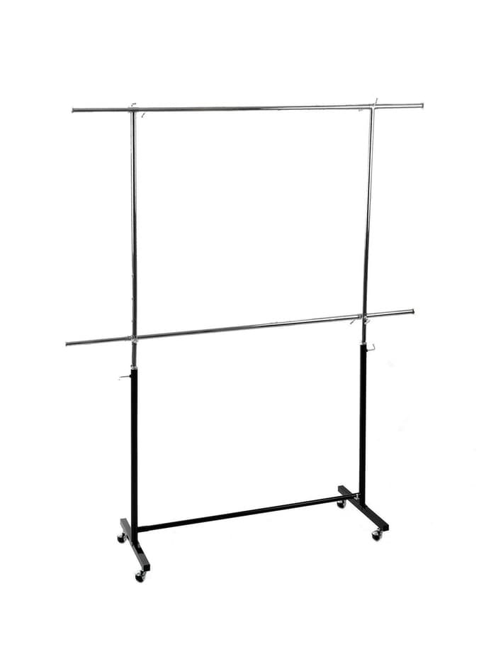 Вешало П-образное c двумя перекладинами 120-183×43×97-190 см, чёрное