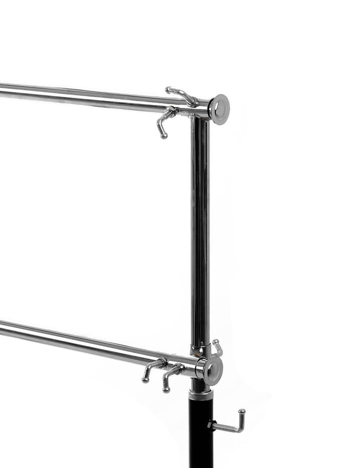 Вешало П-образное c двумя перекладинами 120-183×43×97-190 см, чёрное