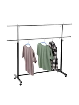 Вешало П-образное c двумя перекладинами 120-183×43×97-190 см, чёрное