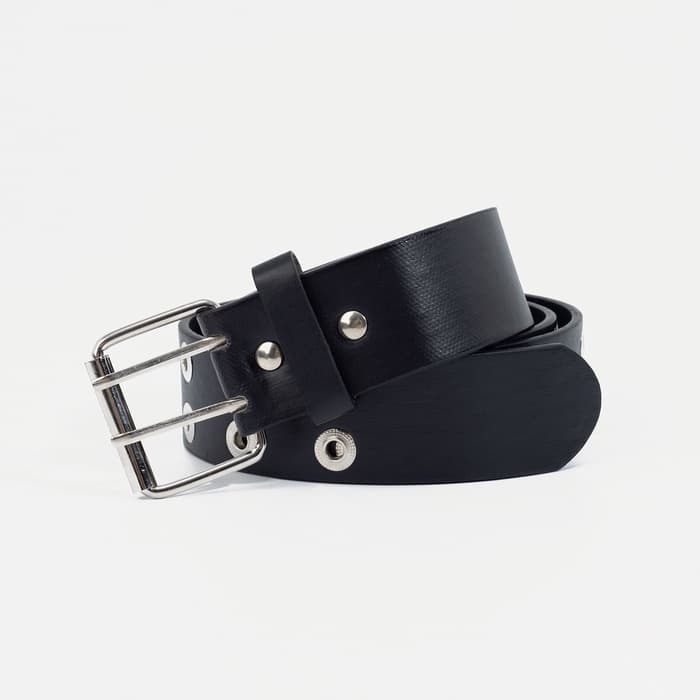 Ремень женский с люверсами, 110×3.6 см, пряжка металл, серебристая, чёрный