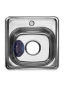 Мойка кухонная MIXLINE 531266, врезная, толщина 0.6 мм, 38×38×15 см, вып. 3 1/2", с сифоном