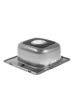 Мойка кухонная MIXLINE 531266, врезная, толщина 0.6 мм, 38×38×15 см, вып. 3 1/2", с сифоном