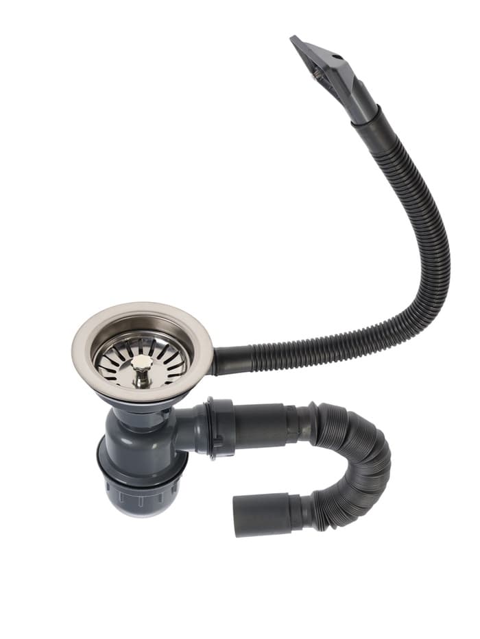 Мойка кухонная MIXLINE 531266, врезная, толщина 0.6 мм, 38×38×15 см, вып. 3 1/2", с сифоном