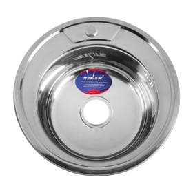 Мойка кухонная MIXLINE 528182, врезная, толщина 0.6 мм, 49×49×17 см, вып. 3 1/2", с сифоном