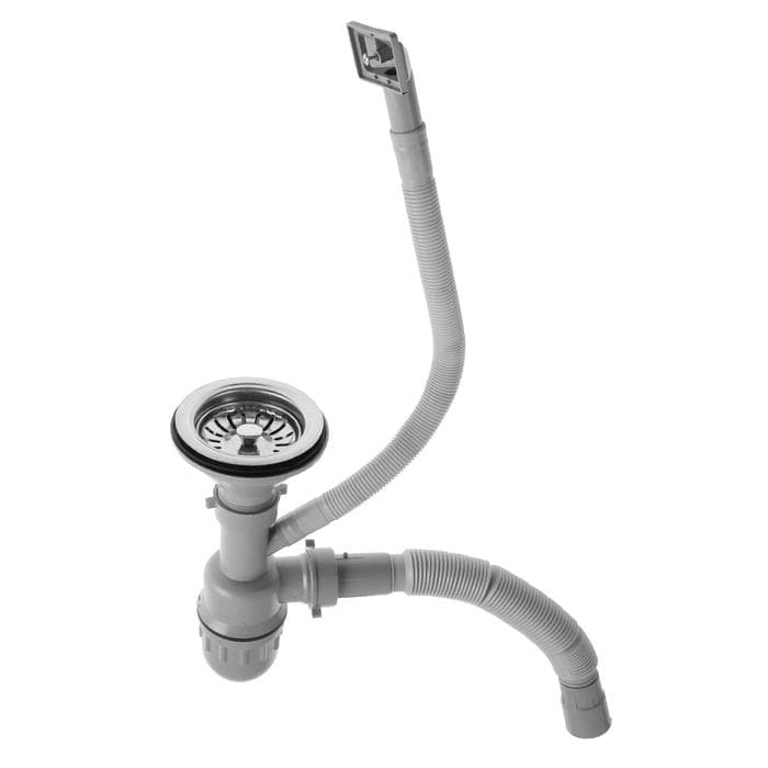 Мойка кухонная MIXLINE 528182, врезная, толщина 0.6 мм, 49×49×17 см, вып. 3 1/2", с сифоном