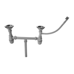 Мойка кухонная MIXLINE 530528, накладная, двойная, 0.6 мм, 80×50×18 см, 3 1/2", с сифоном