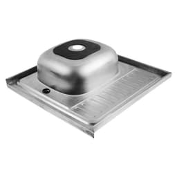 Мойка кухонная MIXLINE 527967, накладная, толщина 0.4 мм, 60×60×16 см, левая, выпуск 1 1/2"