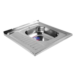 Мойка кухонная MIXLINE 527969, накладная, толщина 0.4 мм, 60×60×16 см, правая, выпуск 1 1/2"