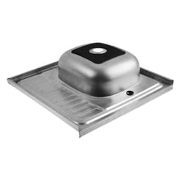 Мойка кухонная MIXLINE 527969, накладная, толщина 0.4 мм, 60×60×16 см, правая, выпуск 1 1/2"