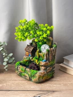 Фонтан настольный «Домик у пруда», 13×17×27 см, с подсветкой