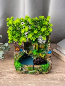 Фонтан настольный «Домик у пруда», 13×17×27 см, с подсветкой
