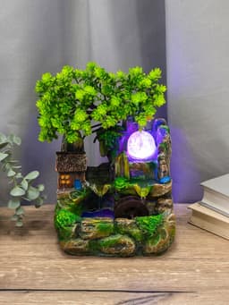 Фонтан настольный «Домик у пруда», 13×17×27 см, с подсветкой