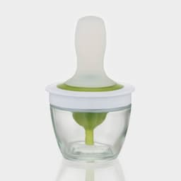 Ёмкость для масла, d=10 см, с кисточкой, стекло, белая