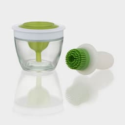 Ёмкость для масла, d=10 см, с кисточкой, стекло, белая