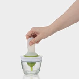 Ёмкость для масла, d=10 см, с кисточкой, стекло, белая