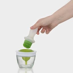 Ёмкость для масла, d=10 см, с кисточкой, стекло, белая