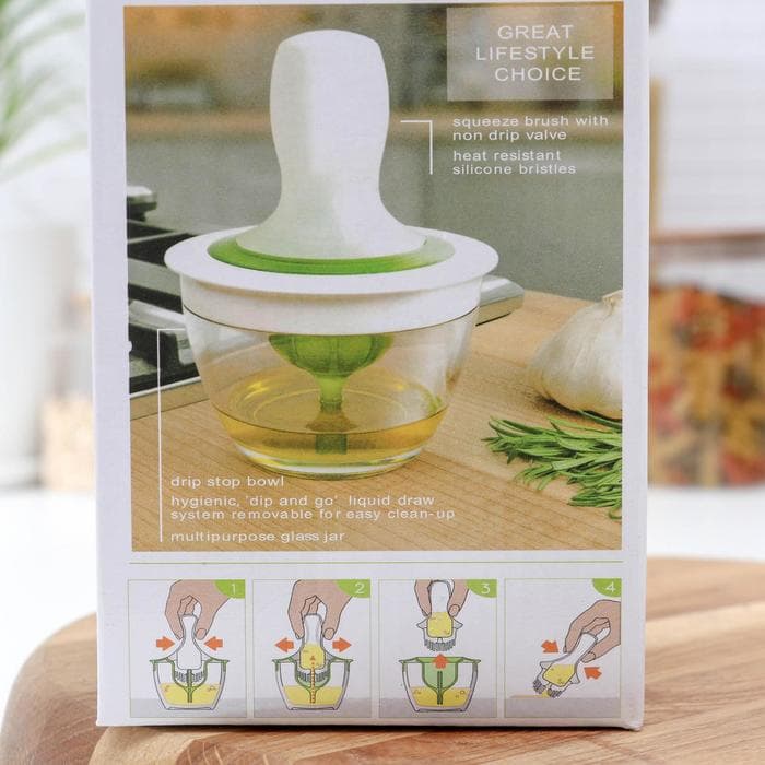 Ёмкость для масла, d=10 см, с кисточкой, стекло, белая