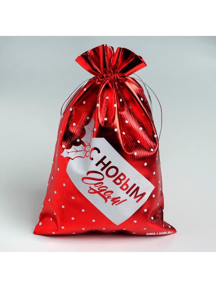 Мешочек подарочный парча «Новогодний подарок», 16×24 см ± 1.5 см
