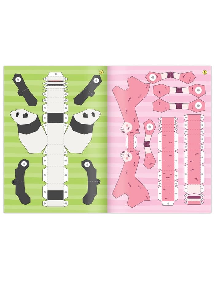 Книжка-вырезалка «Бумажные зверята», 20 стр., формат А4, 8 поделок