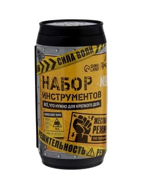 Набор инструментов ТУНДРА, подарочный пластиковый кейс «Банка», 13 предметов