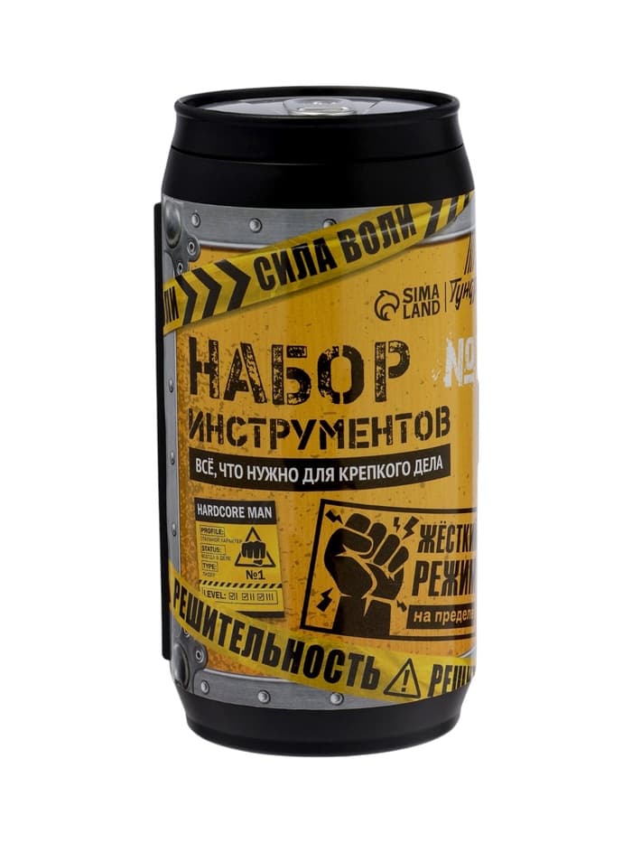 Набор инструментов ТУНДРА, подарочный пластиковый кейс «Банка», 13 предметов
