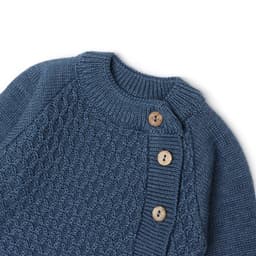 Комплект вязаный Крошка Я, рост 68-74 см, синий