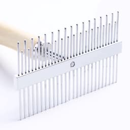 Расчёска перпендикулярная для шерсти Wood двухсторонняя, деревянная ручка