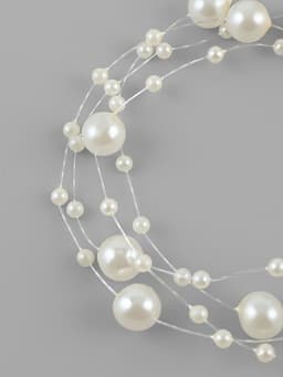 Жемчуг на леске, 3/8 мм, 9±0.5 м, цвет молочный