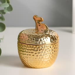 Шкатулка для украшений «Золотое яблочко» с крышкой, керамика, 8.5×7×7 см