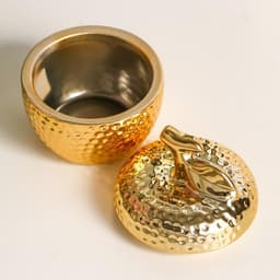 Шкатулка для украшений «Золотое яблочко» с крышкой, керамика, 8.5×7×7 см