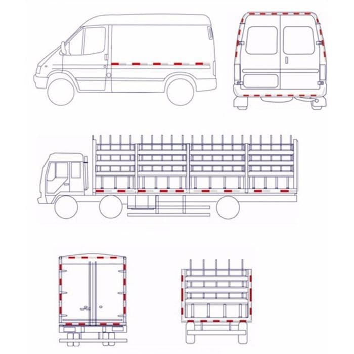 Светоотражающая лента, самоклеящаяся, красная, 2 см × 8 м