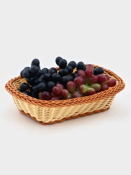 Корзинка фруктов и хлеба Доляна «Молочный шоколад», 24×17 см, пластик, плетёная, молочная