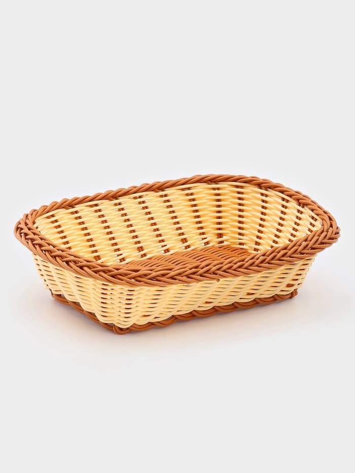 Корзинка фруктов и хлеба Доляна «Молочный шоколад», 24×17 см, пластик, плетёная, молочная