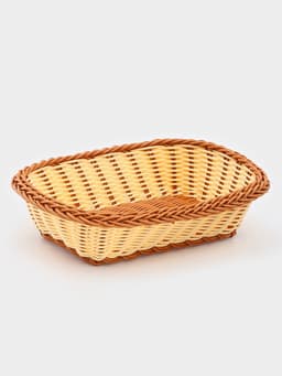 Корзинка фруктов и хлеба Доляна «Молочный шоколад», 24×17 см, пластик, плетёная, молочная