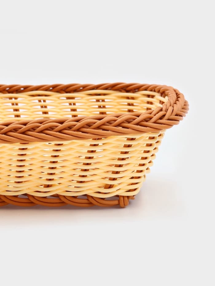 Корзинка фруктов и хлеба Доляна «Молочный шоколад», 24×17 см, пластик, плетёная, молочная