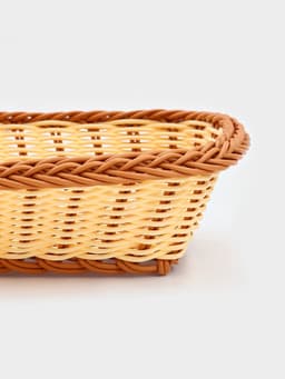 Корзинка фруктов и хлеба Доляна «Молочный шоколад», 24×17 см, пластик, плетёная, молочная