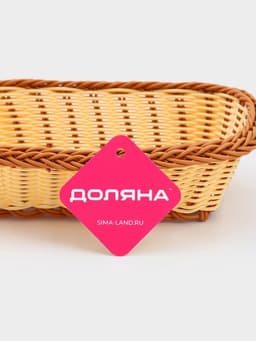 Корзинка фруктов и хлеба Доляна «Молочный шоколад», 24×17 см, пластик, плетёная, молочная