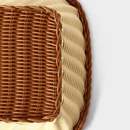 Корзинка для фруктов и хлеба Доляна «Молочный шоколад», 30×23 см, пластик, плетёная, молочная