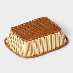 Корзинка для фруктов и хлеба Доляна «Молочный шоколад», 30×23 см, пластик, плетёная, молочная