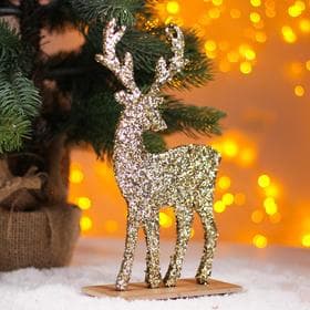 Декор новогодний Лесная мастерская «Яркий олень» золотой, 6×14×24 см