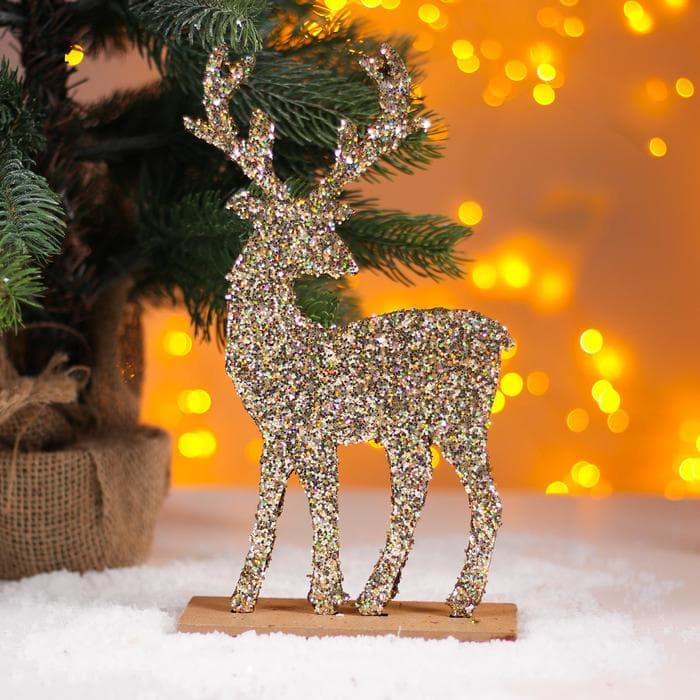 Декор новогодний Лесная мастерская «Яркий олень» золотой, 6×14×24 см