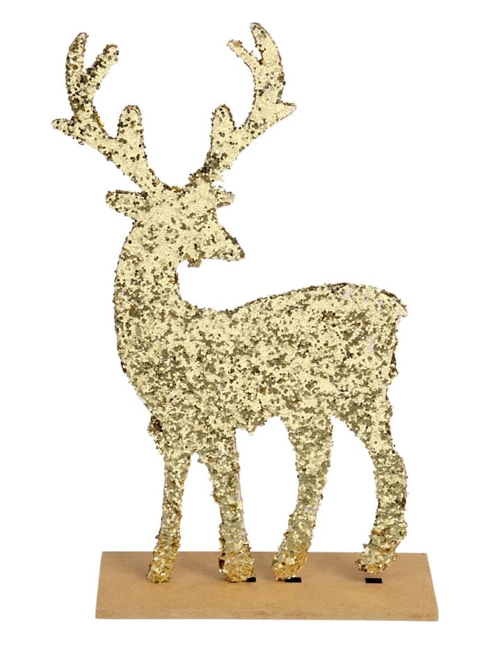 Декор новогодний Лесная мастерская «Яркий олень» золотой, 6×14×24 см